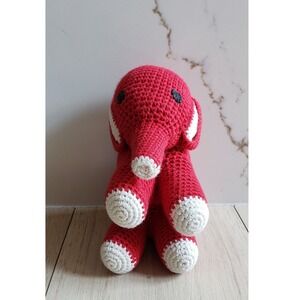 Anne Claire Petit Crochet Elephant Plush Toy Red Amigurumi Baby Nursery Decor